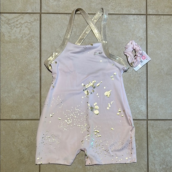 Gymnastics Romper with Scrunchie - Picture 1 of 3